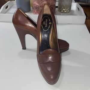 Prada high heeled loafers size 36.5